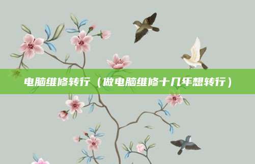 电脑维修转行(做电脑维修十几年想转行)