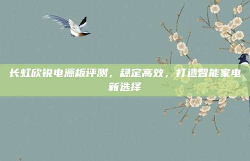 长虹欣锐电源板评测，稳定高效，打造智能家电新选择