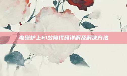 电磁炉上E1故障代码详解及解决方法