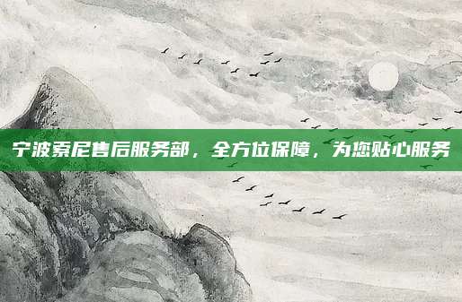 宁波索尼售后服务部，全方位保障，为您贴心服务