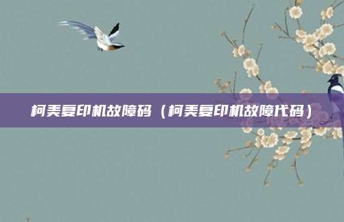 柯美复印机故障码(柯美复印机故障代码)