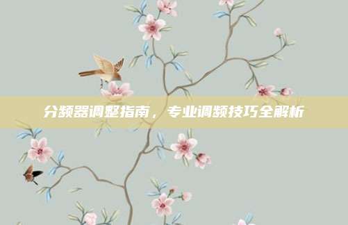 分频器调整指南，专业调频技巧全解析