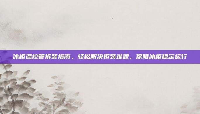 冰柜温控管拆装指南，轻松解决拆装难题，保障冰柜稳定运行