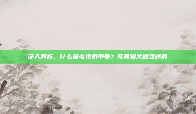 深入解析，什么是电视机串号？及其相关概念详解