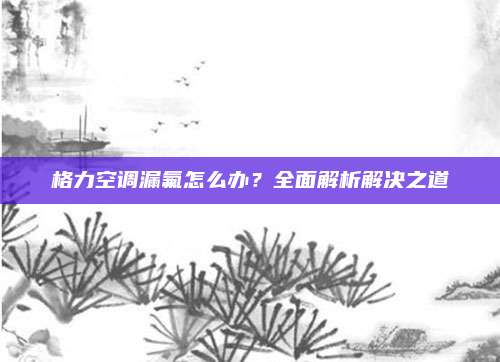 格力空调漏氟怎么办？全面解析解决之道