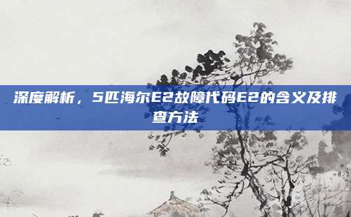 深度解析，5匹海尔E2故障代码E2的含义及排查方法