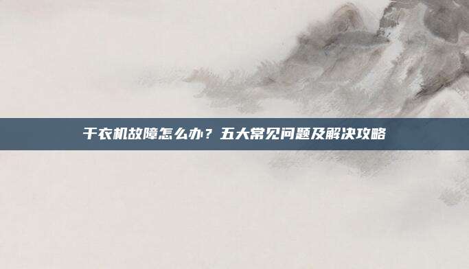干衣机故障怎么办?五大常见问题及解决攻略
