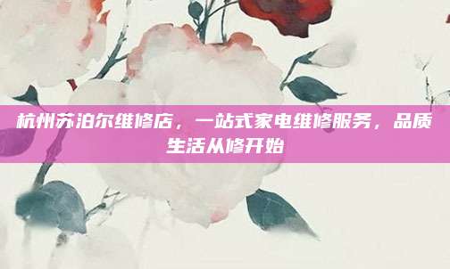 杭州苏泊尔维修店,一站式家电维修服务,品质生活从修开始