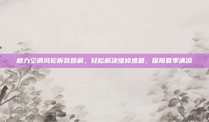 格力空调风轮拆装图解,轻松解决维修难题,保障夏季清凉