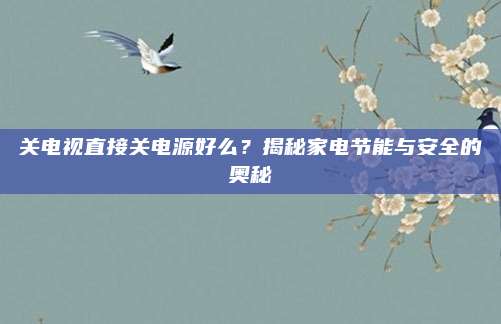 关电视直接关电源好么？揭秘家电节能与安全的奥秘