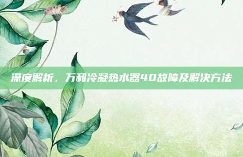 深度解析,万和冷凝热水器40故障及解决方法