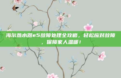 海尔热水器e5故障处理全攻略，轻松应对故障，保障家人温暖！