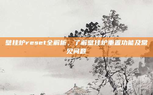 壁挂炉reset全解析，了解壁挂炉重置功能及常见问题