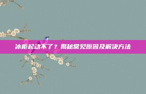 冰柜起动不了？揭秘常见原因及解决方法