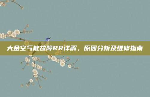 大金空气能故障RR详解,原因分析及维修指南