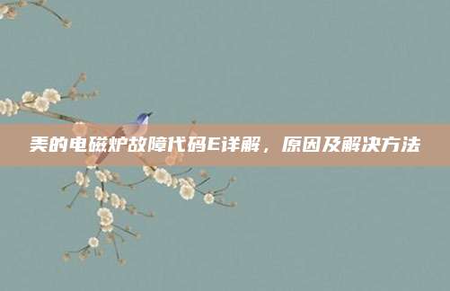 美的电磁炉故障代码E详解,原因及解决方法