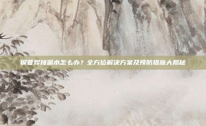 铜管焊接漏水怎么办?全方位解决方案及预防措施大揭秘