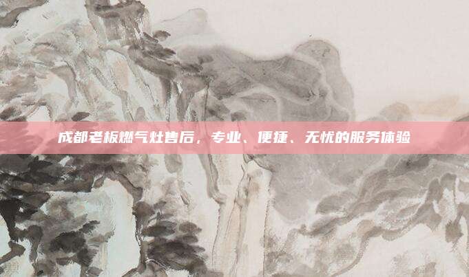 成都老板燃气灶售后，专业、便捷、无忧的服务体验