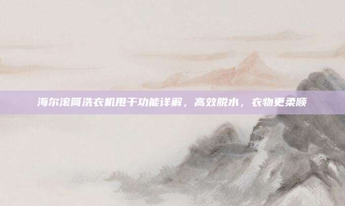 海尔滚筒洗衣机甩干功能详解,高效脱水,衣物更柔顺