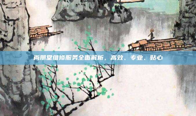 尚朋堂维修服务全面解析，高效、专业、贴心
