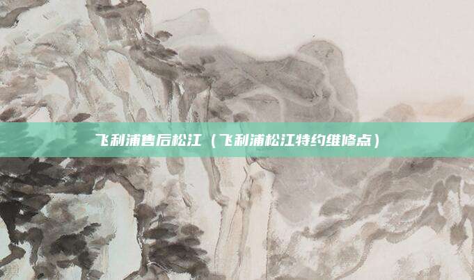 飞利浦售后松江（飞利浦松江特约维修点）