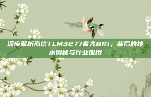 深度解析海信TLM3277背光BRI,背后的技术奥秘与行业应用