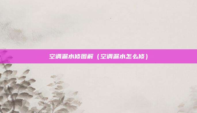 空调漏水修图解(空调漏水怎么修)