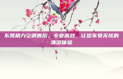 东莞格力空调售后,专业高效,让您享受无忧的清凉体验