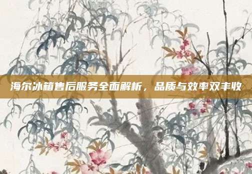 海尔冰箱售后服务全面解析，品质与效率双丰收