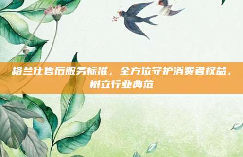 格兰仕售后服务标准，全方位守护消费者权益，树立行业典范