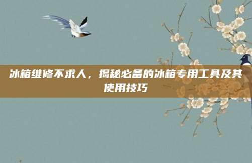冰箱维修不求人，揭秘必备的冰箱专用工具及其使用技巧
