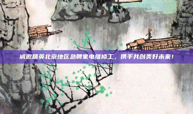 诚邀精英北京地区急聘家电维修工,携手共创美好未来!