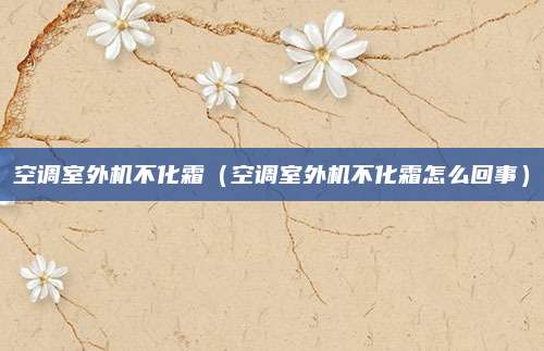 空调室外机不化霜（空调室外机不化霜怎么回事）