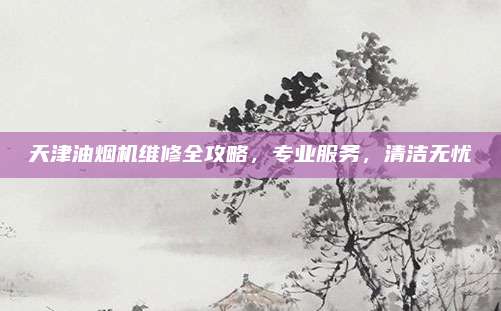 天津油烟机维修全攻略，专业服务，清洁无忧
