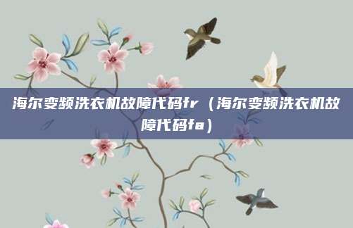 海尔变频洗衣机故障代码fr（海尔变频洗衣机故障代码fa）