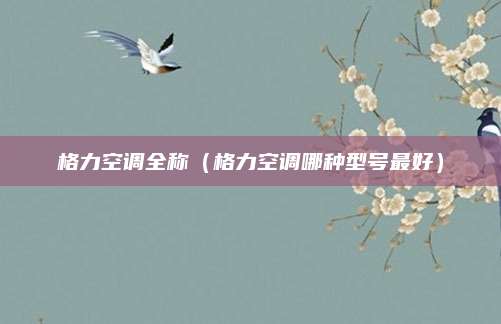 格力空调全称（格力空调哪种型号最好）