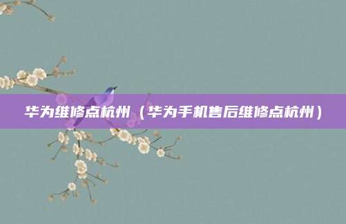 华为维修点杭州（华为手机售后维修点杭州）