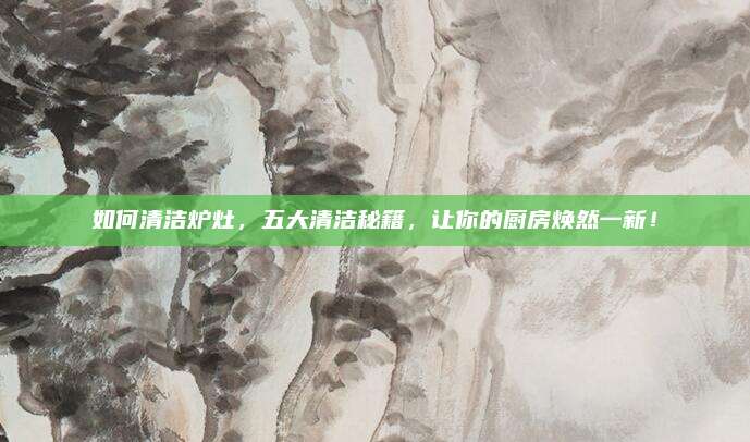 如何清洁炉灶，五大清洁秘籍，让你的厨房焕然一新！