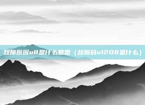 故障原因u8是什么意思（故障码u1208是什么）