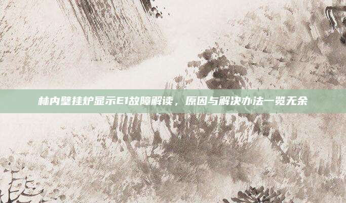 林内壁挂炉显示E1故障解读，原因与解决办法一览无余