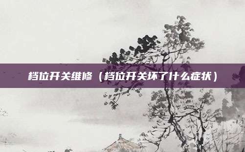 档位开关维修（档位开关坏了什么症状）
