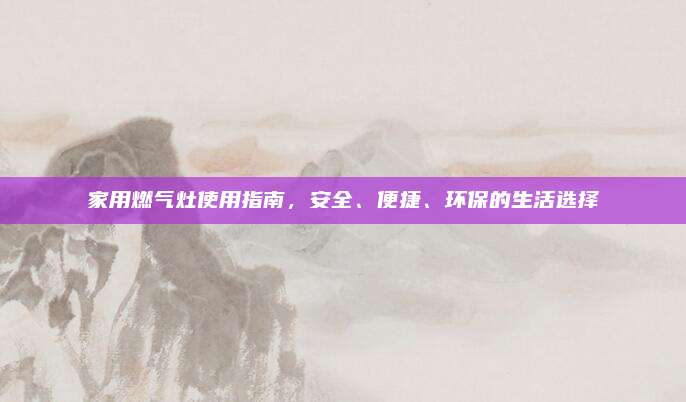 家用燃气灶使用指南,安全、便捷、环保的生活选择