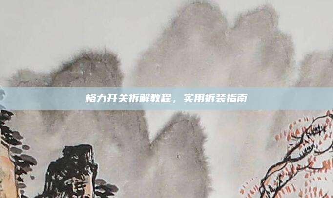 格力开关拆解教程，实用拆装指南