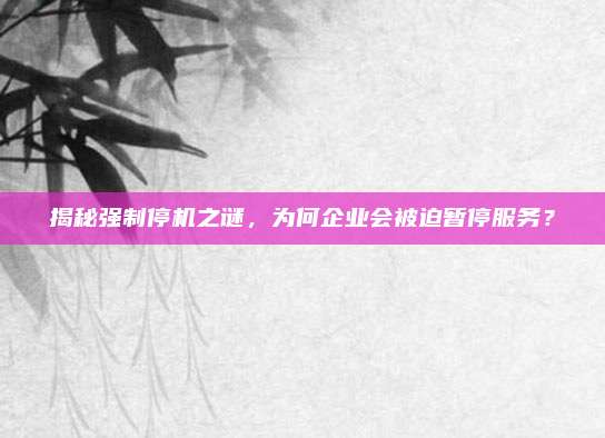 揭秘强制停机之谜,为何企业会被迫暂停服务?