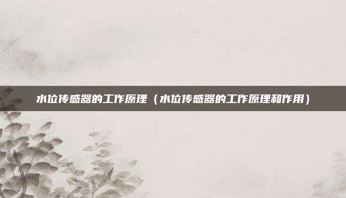水位传感器的工作原理（水位传感器的工作原理和作用）