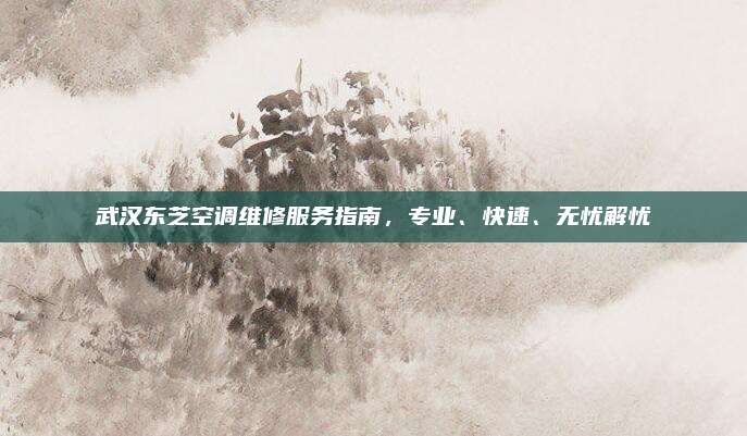 武汉东芝空调维修服务指南,专业、快速、无忧解忧