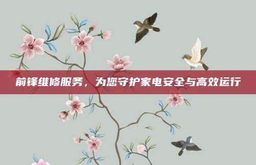 前锋维修服务,为您守护家电安全与高效运行