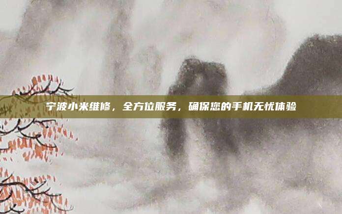 宁波小米维修，全方位服务，确保您的手机无忧体验