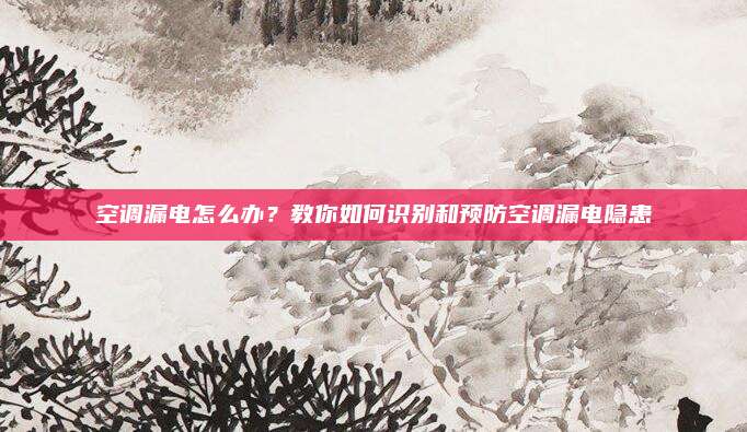 空调漏电怎么办？教你如何识别和预防空调漏电隐患