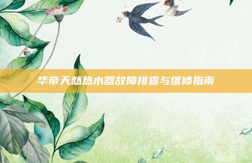 华帝天然热水器故障排查与维修指南